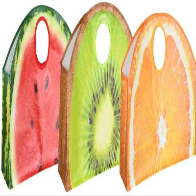 Esschert Design Fruit Big Shoppers, 3 Asst. Styles, One Size, Orange, Green, Red