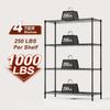 BestOffice | 4-Tier Wire Storage Shelves | 36x14x54 | Black | with Adjustable Racks | Heavy-Duty Metal Shelf, Holds Upto 1000 lbs | No-Tool Assembly | Ideal for Home & Garage Shelving view 3