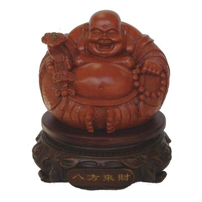 Feng Shui Import 8" Rotatable Chinese Laughing Fat Money Buddha Statue
