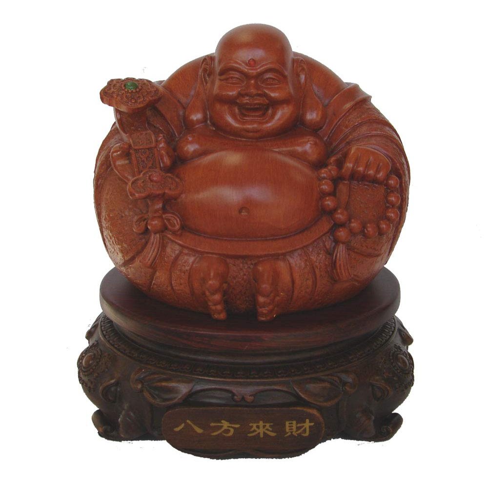 Feng Shui Import 8" Rotatable Chinese Laughing Fat Money Buddha Statue