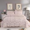 3 PC Floral Bedspread Set Brown Floral Quilt Shams Set 90 x 98 Inches Bed Coverlet Set for Women Queen Size Women Gift Idea view 1