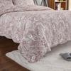 3 PC Floral Bedspread Set Brown Floral Quilt Shams Set 90 x 98 Inches Bed Coverlet Set for Women Queen Size Women Gift Idea view 3
