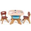 Costzon Kids Table and Chair Set, 3 Piece Activity Table w/Detachable Toy Storage Bin & 2 Chairs for Children Reading Art Craft, Strong Bearing Capacity, Lightweight, Toddler Table & Chair Set, Coffee view 1
