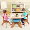 Costzon Kids Table and Chair Set, 3 Piece Activity Table w/Detachable Toy Storage Bin & 2 Chairs for Children Reading Art Craft, Strong Bearing Capacity, Lightweight, Toddler Table & Chair Set, Coffee view 2