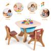 Costzon Kids Table and Chair Set, 3 Piece Activity Table w/Detachable Toy Storage Bin & 2 Chairs for Children Reading Art Craft, Strong Bearing Capacity, Lightweight, Toddler Table & Chair Set, Coffee view 3