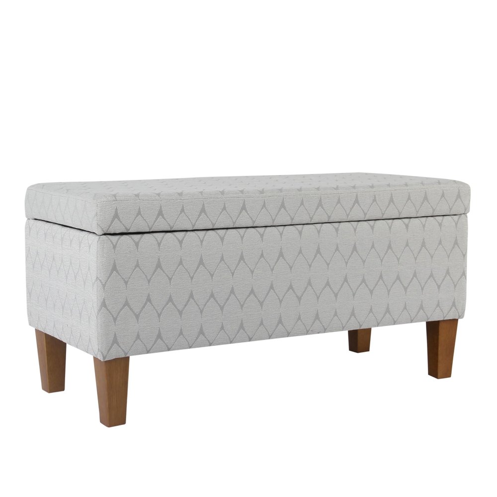 HomePop Textured Large Decorative Storage Bench, Gray and Brown, 36 x 16 x 18 inches