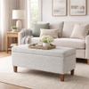 HomePop Textured Large Decorative Storage Bench, Gray and Brown, 36 x 16 x 18 inches view 4