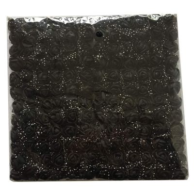 Artfen Mini Fake Rose Flower Heads 144pcs Mini Artificial Foam Roses DIY Wedding Flowers Accessories Make Bridal Hair Clips Headbands Dress (Bottom add Gauze) Black