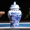 Antique Blue and White Chinese Vase Traditional Temple Jar Vase China Ming Style Flower Vase Blue and White Ceramic Vase Artwork Home Decoration-d H34cmxw19cm view 1