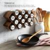 Kamenstein 10 Jar Criss-Cross 2-in-1 Spice Organizer for Countertop or Wall with Spices Included, FREE Spice Refills for 5 Years, Gray Wash Bamboo with Metal Caps view 3