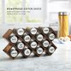 Kamenstein 10 Jar Criss-Cross 2-in-1 Spice Organizer for Countertop or Wall with Spices Included, FREE Spice Refills for 5 Years, Gray Wash Bamboo with Metal Caps view 4