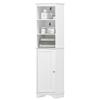 Spirich Home Freestanding Storage Cabinet with Three Tier Shelves, Tall Slim Cabinet, Free Standing Linen Tower, White view 1