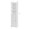 Spirich Home Freestanding Storage Cabinet with Three Tier Shelves, Tall Slim Cabinet, Free Standing Linen Tower, White view 3