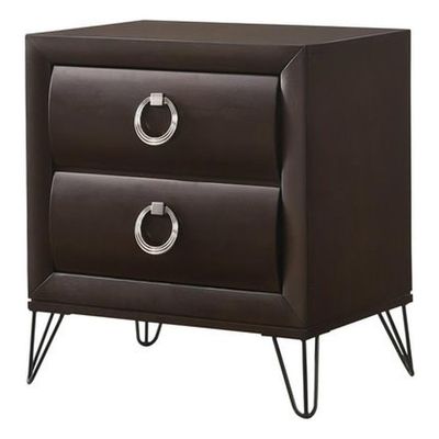 Acme Tablita 2-Drawer Wooden Nightstand in Dark Merlot
