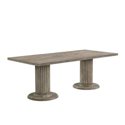 Acme Gabrian Rectangular Wooden Dining Table in Reclaimed Gray