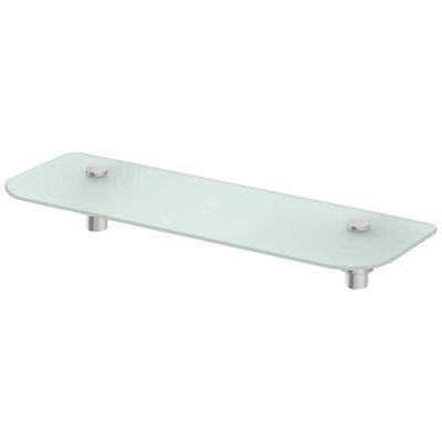 Deltana BBS1575-14 SoBe 15 3/4" Frosted-Glass Bathroom Shelf in Polished Nickel