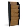 Wooden Mallet Cascade 4 Pocket Magazine Rack, Black/Light Oak view 2