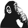 Thinking Monkey Wall Sticker - Banksy Street Art Print Waterproof Vinyl Decal Gift - Bored Chimp Thought Smart Thinker Think Mural view 1