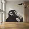Thinking Monkey Wall Sticker - Banksy Street Art Print Waterproof Vinyl Decal Gift - Bored Chimp Thought Smart Thinker Think Mural view 2