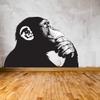 Thinking Monkey Wall Sticker - Banksy Street Art Print Waterproof Vinyl Decal Gift - Bored Chimp Thought Smart Thinker Think Mural view 3