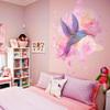 Hummingbird Wall Vinyl Sticker - Colibri Art Decor Humming Bird Cute Colorful Home Decal Gift - Waterproof Flying Tropical Exotic Baby Mural view 2