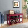 Convenience Concepts Oxford Utility Mudroom Bench, Cranberry Red view 2