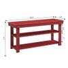 Convenience Concepts Oxford Utility Mudroom Bench, Cranberry Red view 3