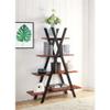 Convenience Concepts Oxford A Frame Bookshelf 45.75" - 4-Tier Farmhouse Open-Concept Bookshelf for Living Room, Family Room X-Shaped Shelving Unit for Media & Home Decor, Office Storage, Cherry/Black view 1