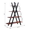 Convenience Concepts Oxford A Frame Bookshelf 45.75" - 4-Tier Farmhouse Open-Concept Bookshelf for Living Room, Family Room X-Shaped Shelving Unit for Media & Home Decor, Office Storage, Cherry/Black view 2