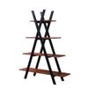 Convenience Concepts Oxford A Frame Bookshelf 45.75" - 4-Tier Farmhouse Open-Concept Bookshelf for Living Room, Family Room X-Shaped Shelving Unit for Media & Home Decor, Office Storage, Cherry/Black view 3