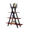 Convenience Concepts Oxford A Frame Bookshelf 45.75" - 4-Tier Farmhouse Open-Concept Bookshelf for Living Room, Family Room X-Shaped Shelving Unit for Media & Home Decor, Office Storage, Cherry/Black view 4