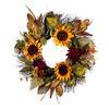 Cypress Home Sunflowers and Spiral Vines Harvest Fall Artificial Indoor Wreath, 22 x 22 inches view 1
