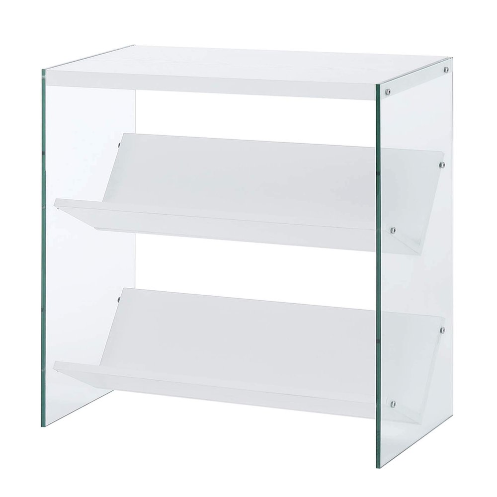 Convenience Concepts Soho Bookcase, White / Glass