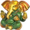 Exotic India Lord Ganesha with Large Ears - Brass Statue - Color Henna Touch Color view 2