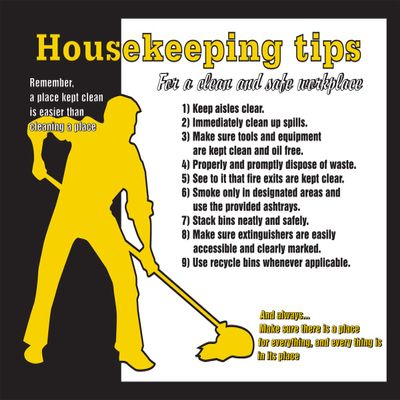 Accuform Safety Posters: Housekeeping Tips Laminated Poster, 22" x 17"
