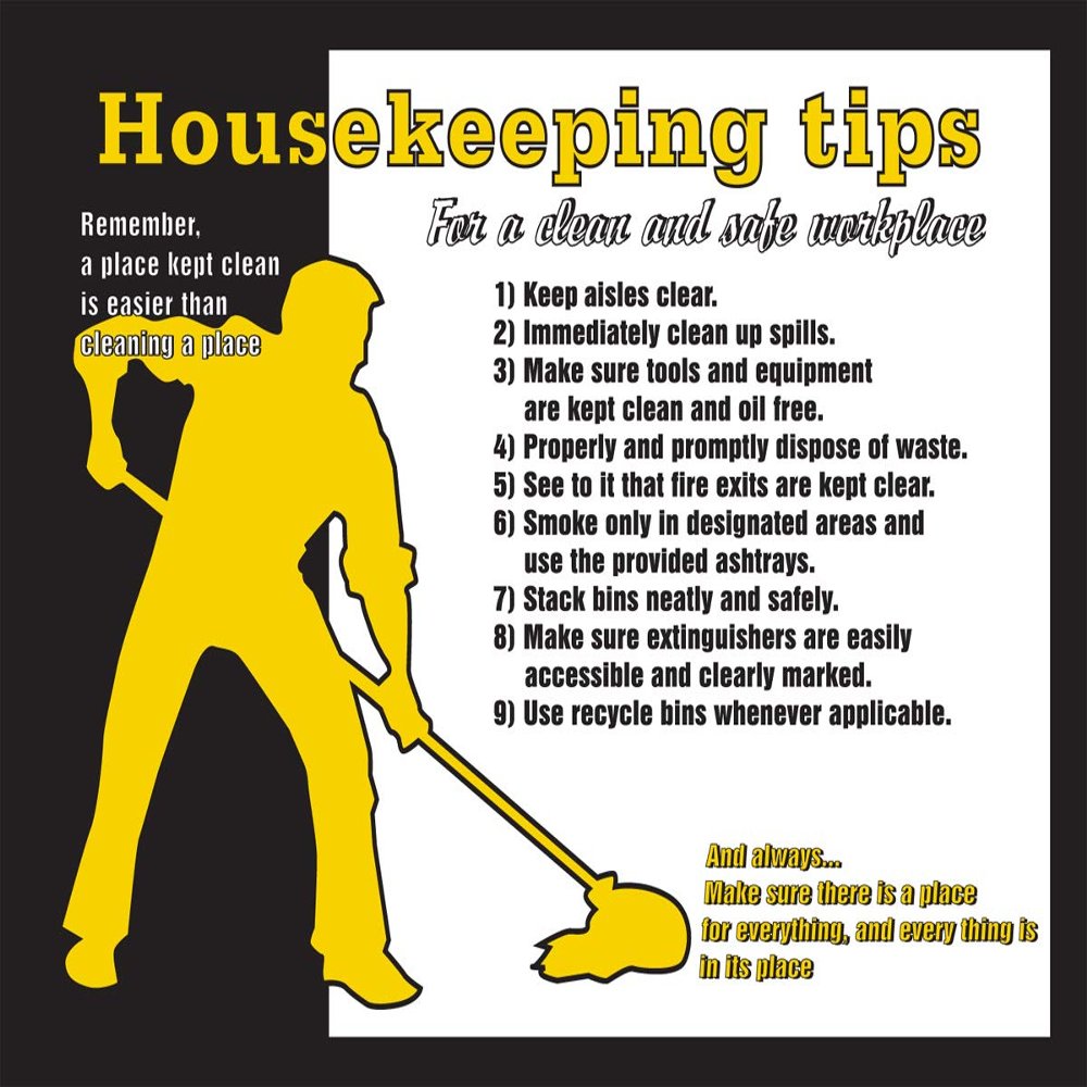Accuform Safety Posters: Housekeeping Tips Laminated Poster, 22" x 17"