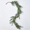 Artificial Mixed Pine & Eucalyptus Christmas Garland, Green;brown;white, 5' view 1
