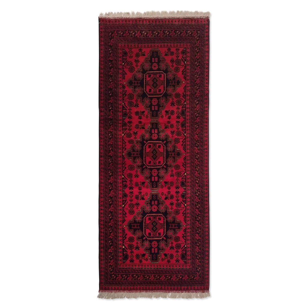 2'7 x 6'4 Afghan Kunduz Runner Rug