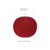  REDEARTH  Round Pouf Ottoman - Hand Knitted Cable Boho Poof - Foot Stool Bean Bag - Home Dcor Stuffed Footrest for Living Room - Nursery - Bedroom - 100% Cotton Poufs (19.5"x19.5"x14") - Red view 3