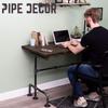PIPE DECOR Industrial Pipe Desk Leg Set, Modern Home Office Writing or Computer Base Kit, Dark Grey Unfinished Steel Metal Pipe Legs, M-Desk Style view 2