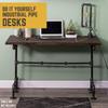PIPE DECOR Industrial Pipe Desk Leg Set, Modern Home Office Writing or Computer Base Kit, Dark Grey Unfinished Steel Metal Pipe Legs, M-Desk Style view 3