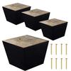 ComfortStyle Furniture Legs for Sofa Chair Couch or Ottoman, Set of 4 Replacement Feet, 3 Inch Tall, Square with Tapered Sides, Dark Espresso Finish view 1