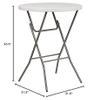 Flash Furniture 32" Round Granite White Plastic Bar Height Folding Table (4 Pack) view 2