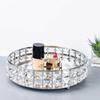 Feyarl Crystal Perfume Vanity Makeup Tray Mirrored Ornate Jewelry Trinket Tray Organizer Sparkly Bling Cosmetic Skin Care Decorative Tray with Glass Bottom Surface for Home Decor Dresser Desktop view 1