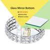 Feyarl Crystal Perfume Vanity Makeup Tray Mirrored Ornate Jewelry Trinket Tray Organizer Sparkly Bling Cosmetic Skin Care Decorative Tray with Glass Bottom Surface for Home Decor Dresser Desktop view 2
