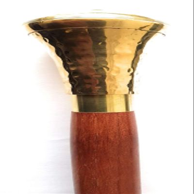Victorian Walking Stick Cane Brass Handle with Brown Wooden Cane Vintage Collection