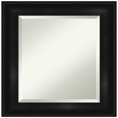 Amanti Art Black Bathroom Mirror for Over Sink, 26x22 Grand Black Rectangle Vanity Mirror, Small Casual Frame, Hangs Horizonally and Vertically, Bathroom Wall Decor, Beveled Edge