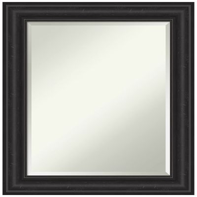 Amanti Art Black Bathroom Mirror for Over Sink, 29x23 Shipwreck Black Rectangle Vanity Mirror, Medium Country Rustic Frame, Hangs Horizonally and Vertically, Bathroom Wall Decor, Beveled Edge
