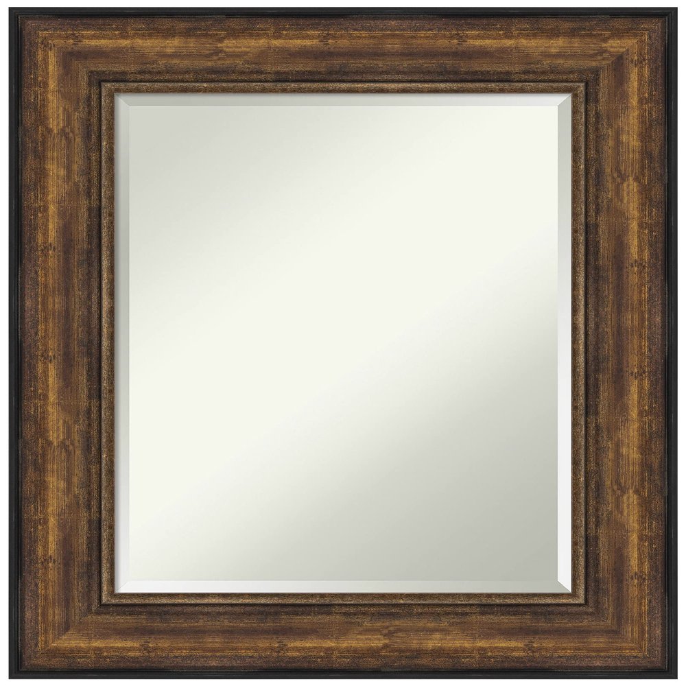 Amanti Art Bronze Bathroom Mirror for Over Sink, 32x26 Ballroom Bronze Rectangle Vanity Mirror, Medium Traditional Frame, Hangs Horizonally and Vertically, Bathroom Wall Decor, Beveled Edge