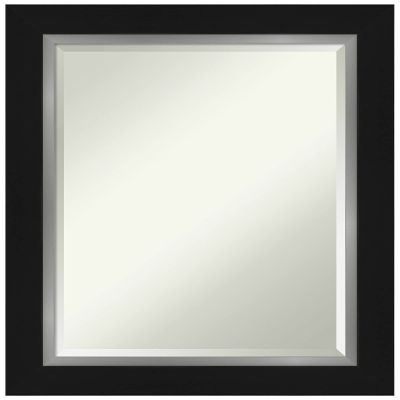 Amanti Art Black Bathroom Mirror for Over Sink, 29x23 Eva Black Silver Rectangle Vanity Mirror, Medium Modern Frame, Hangs Horizonally and Vertically, Bathroom Wall Decor, Beveled Edge